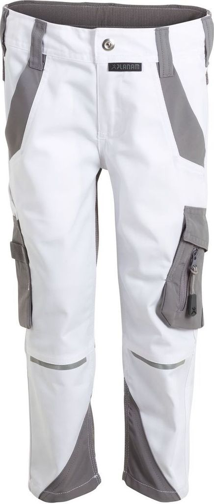 Planam Norit Kinder Junior Bundhose weiss zink Modell 6548 Größe 98/104