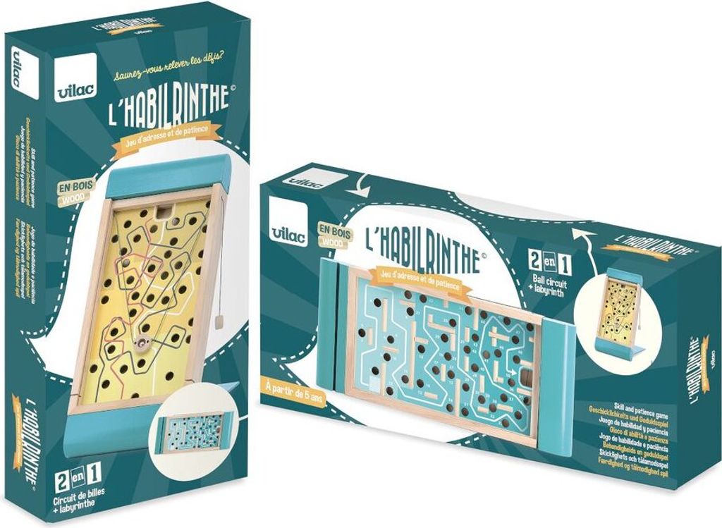 Vilac Holz Labyrinth Geschicklichkeitsspiel Kinder Lernspielzeug