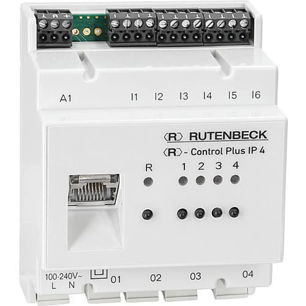 Actionneur de commutation IP Wi-Fi Control Plus 4 pour rail DIN Rutenbeck