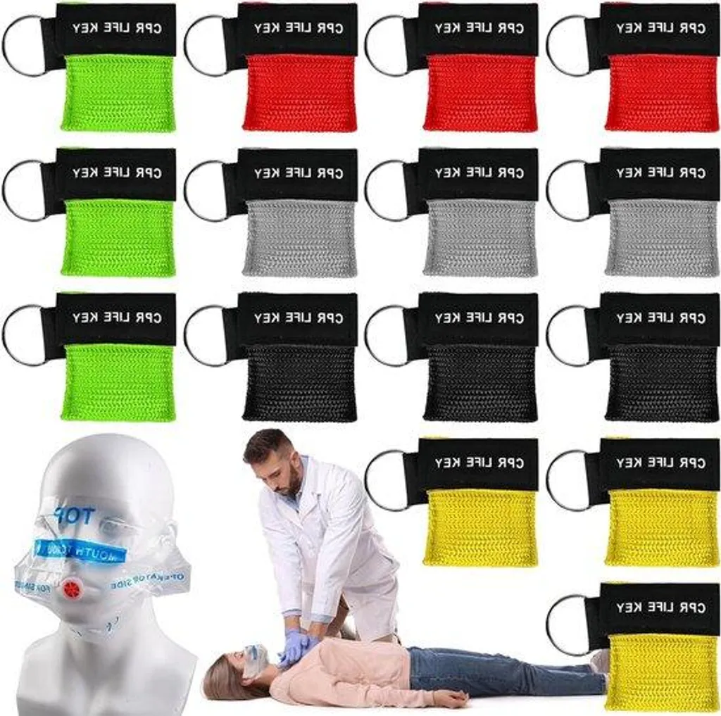 Masque respiratoire de secours 5x55 cm avec valve, lot de 15