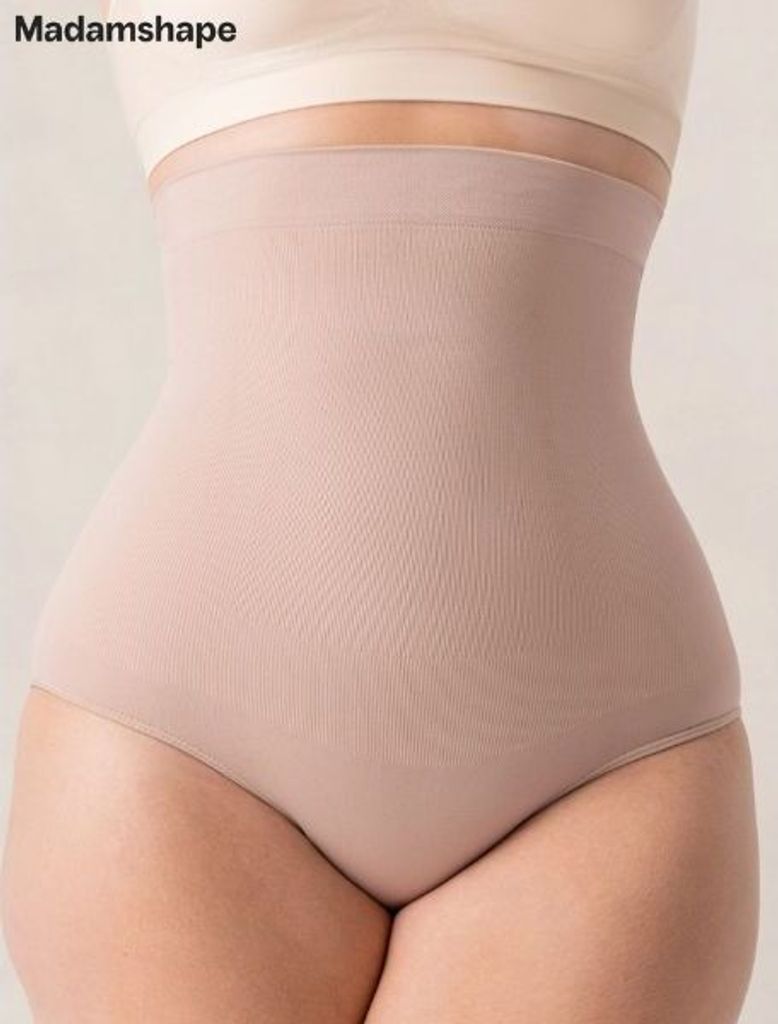 Damen Figurformende Bauchweg Unterwäsche aus Nylon, Mittlere Kompression, Größe XS/S, Shaping-Unterwäsche für Alltag - WAISTY Beige