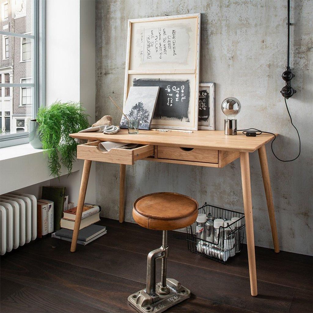 Schreibtisch mit 2 Schubkästen 120cm 'Diego' Wildeiche Produktbild 