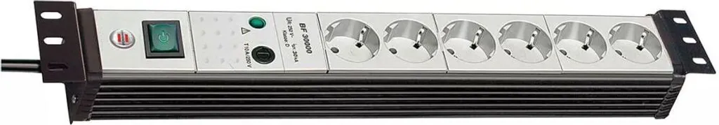 Multiprise 6 Prises Parafoudre 30.000A Brennenstuhl Rackable 19" 3m