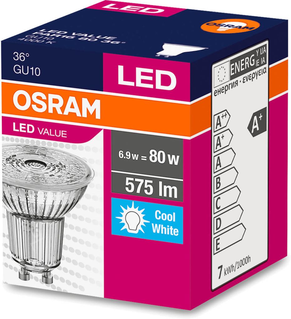 Osram LED Spot Value PAR16 36° 6,9W neutrální bílá GU10 Obrázek produktu 4
