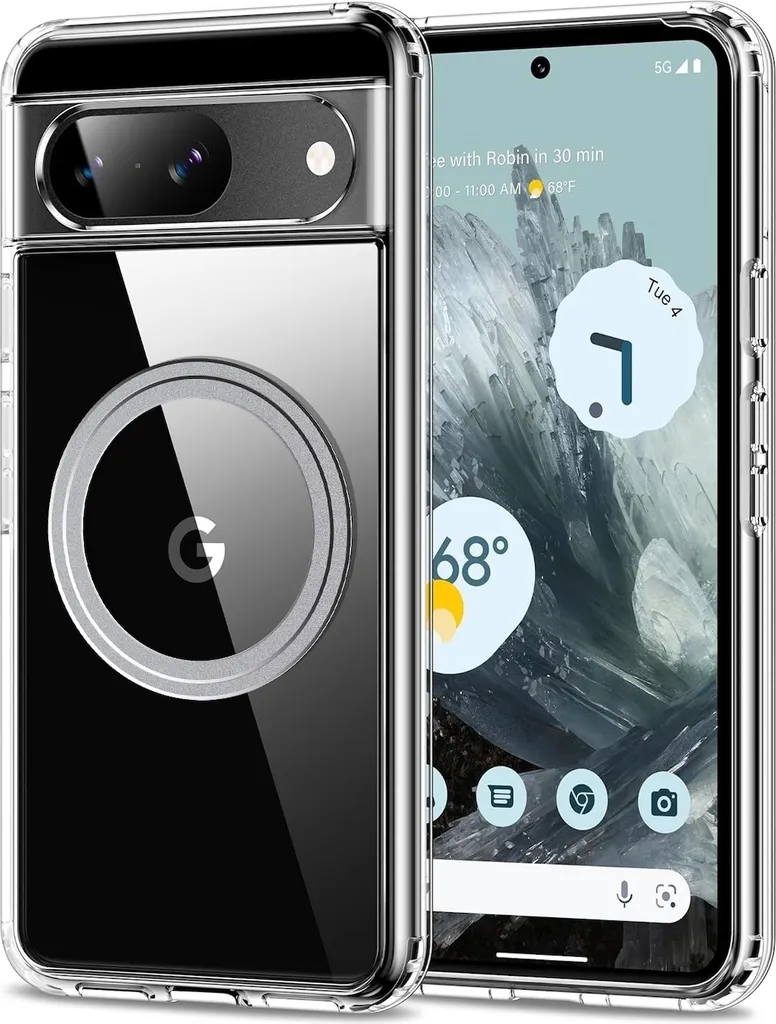 Per Google Pixel 9 / 9 Pro MagSafe smerigliato TPU protettivo custodia del telefono cellulare trasparente