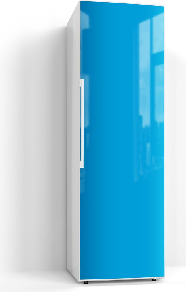 DEQORI Magnetmatte Kühlschrank Standard 60x190 cm 'Mittelblau' Magnetfolie Deko-Folie