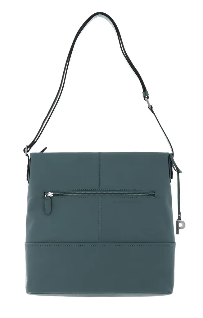 Sac à épaule vert en cuir et toile écoresponsable style besace