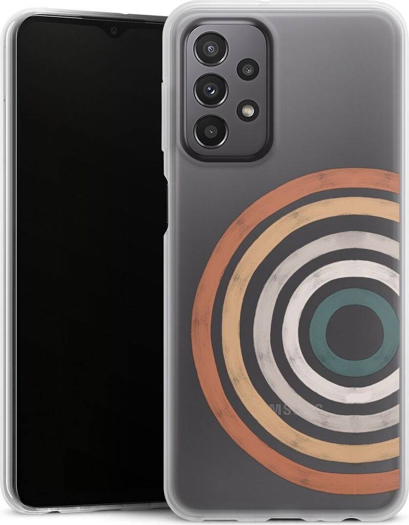 DeinDesign Slim Hülle für Samsung Galaxy A23 5G Silikon Case Ultra Dünn Handyhülle Kreise Regenbogen Wasserfarbe