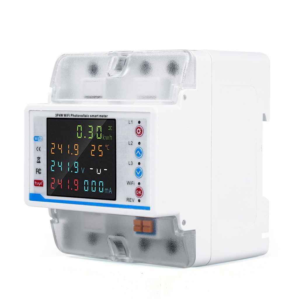 4P 3-Phasen 100A Tuya WiFi intelligenter Energiezähler mit Überspannungs- und Unterspannungsschutz, ohne Transformator