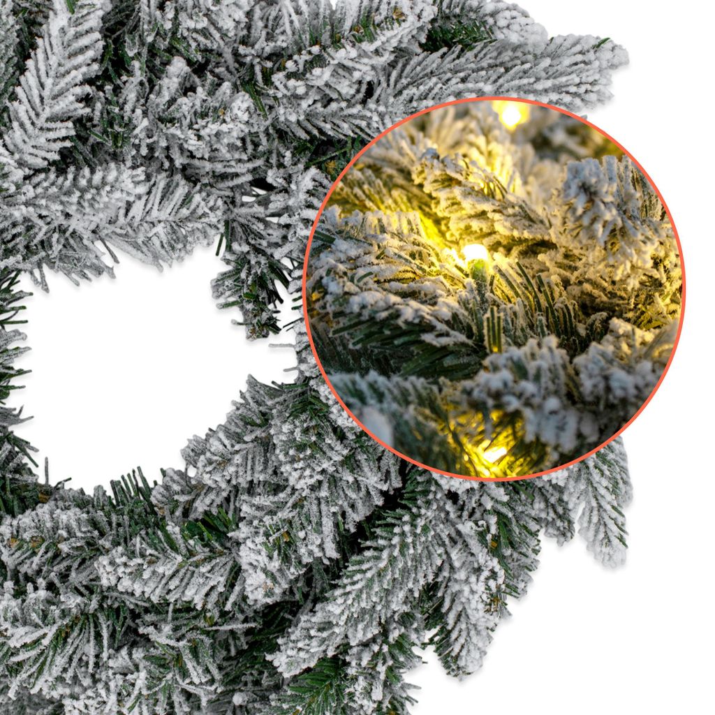 Kunst Tannenkranz Mit 35 LED Batterie Betrieben Mit Timer - 40 Cm