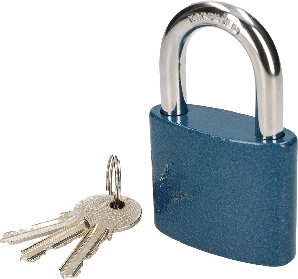 KOTARBAU Gusseisen-Vorhangschloss 60 mm zur Einbruchsicherung Universalschloss Vorhängeschloss Bügelschloss mit Blauem Gehäuse