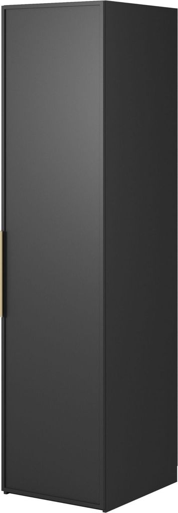 Selsey Frame - Kleiderschrank 1-türig mit Regalen, 50 cm, schwarz