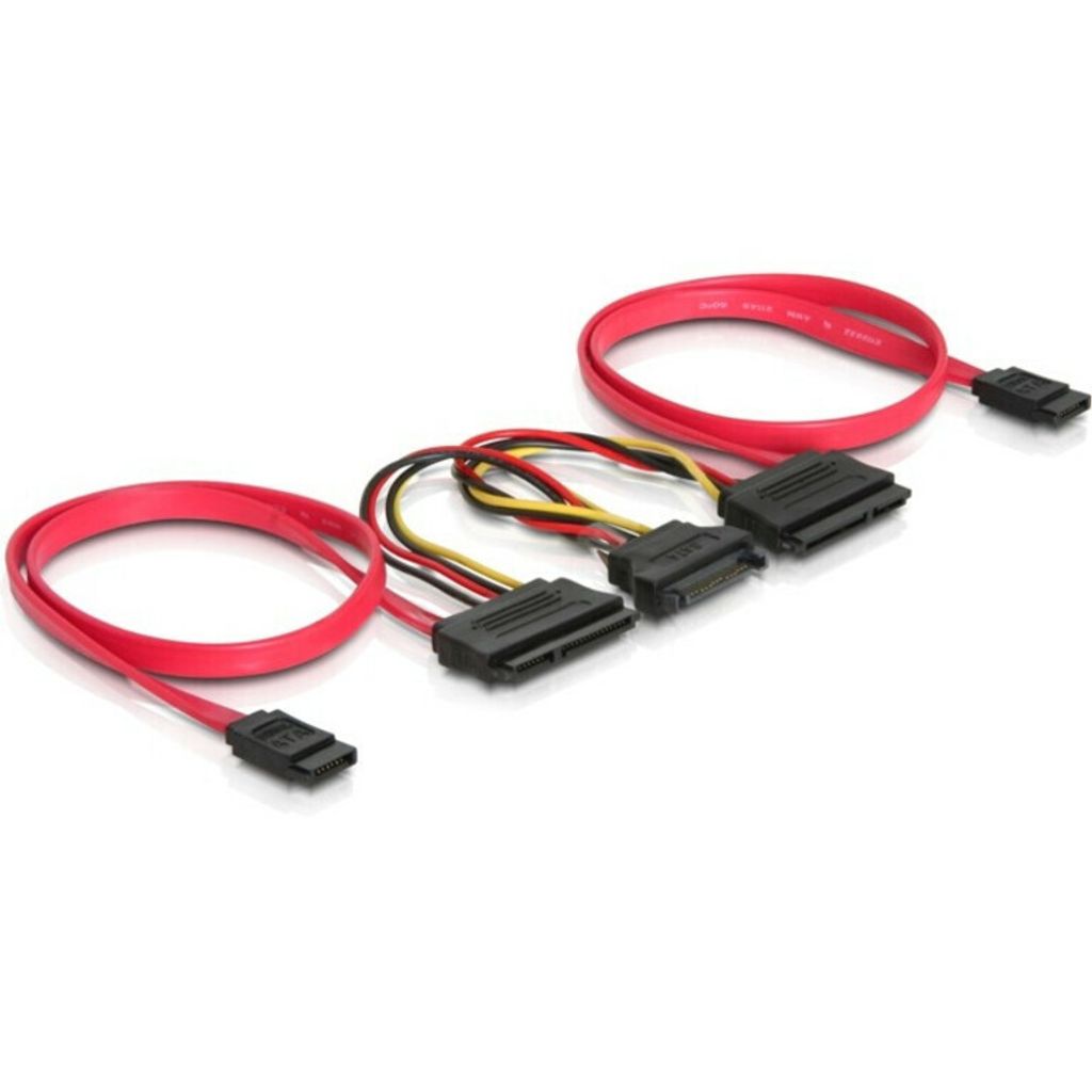 DeLOCK SATA All-in-One cable for 2x HDD, 0,5 m, Rot