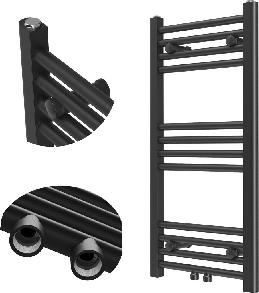 Granitan | Badezimmerheizkörper Raven - 80x40 cm - Schwarz - Modern - Funktional - Elegantes Design