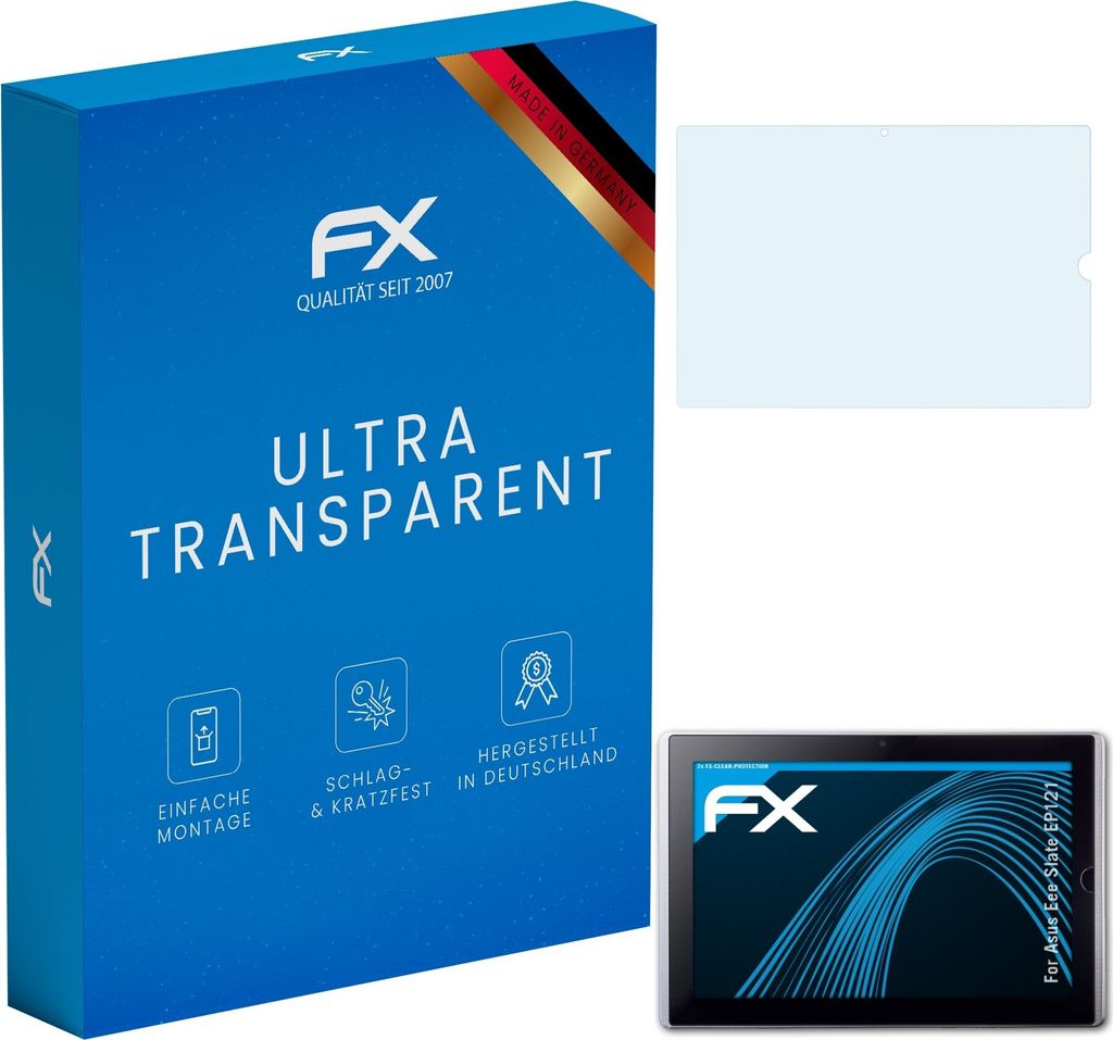 atFoliX FX-Clear 2x Schutzfolie kompatibel mit Asus Eee Slate EP121 Displayschutzfolie