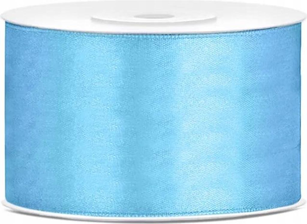 Saténová dárková stuha světle modrá 25m 38mm široká Obrázek produktu 