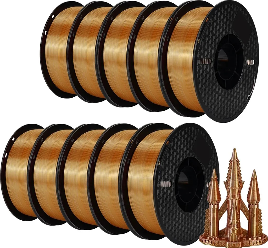 Pack de Filament Silk PLA Métallisé 1.75mm 10kg pour Impression 3D
