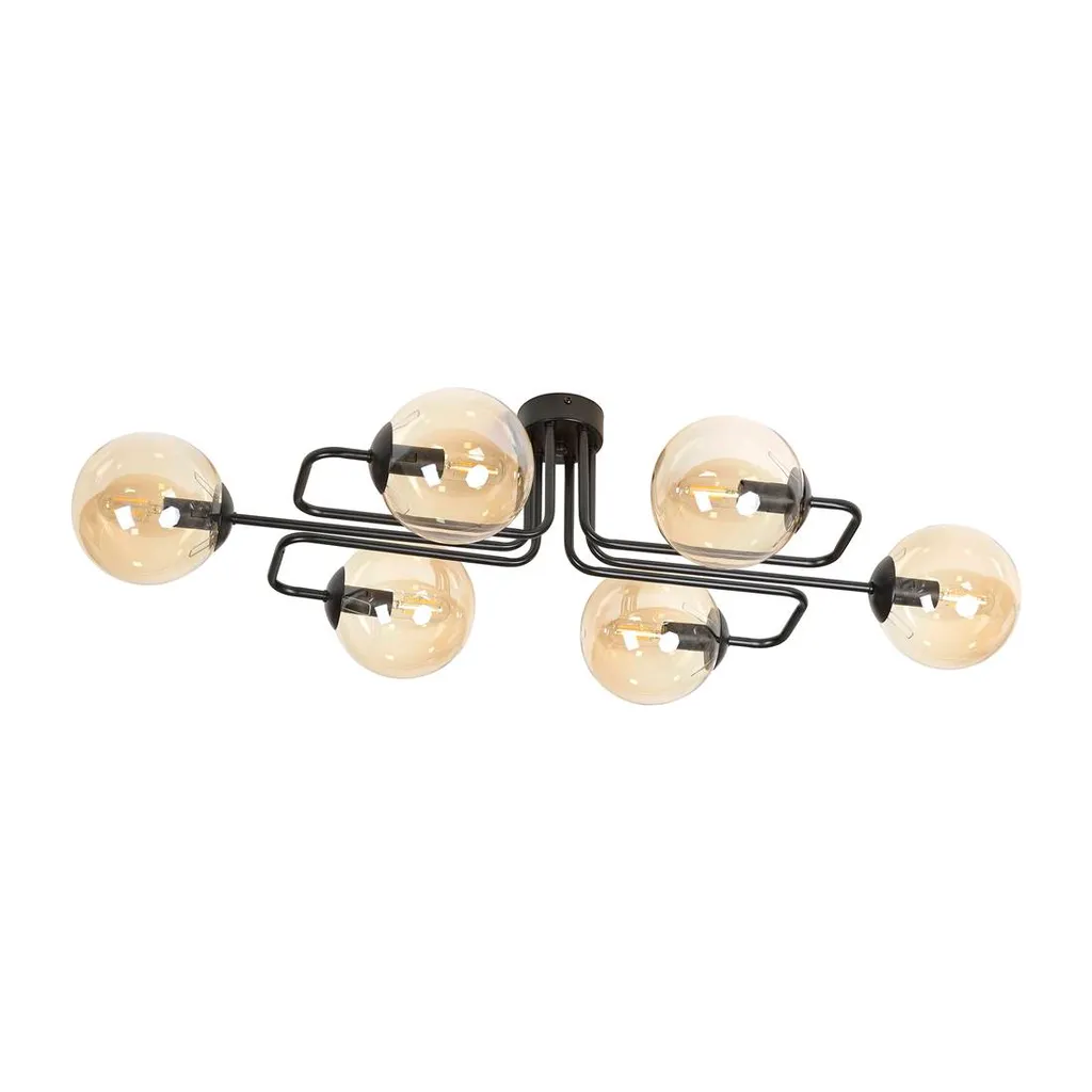 Éclairez une Grande Pièce Sombre avec le Lustre 6 Lampes BRENDI 6A Noir