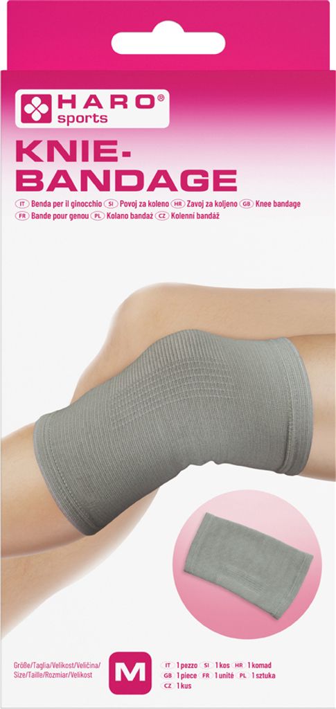 HARO Sportbandage "Knie" Größe: M grau fürs Knie mit 35 - Produktbild 