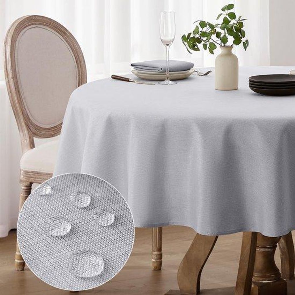 Wasserabweisendes Tischläufer aus weichem Linnen-Design in Grau, ideal für kleine Gartentische, Camping, Hochzeiten und Geburtstage