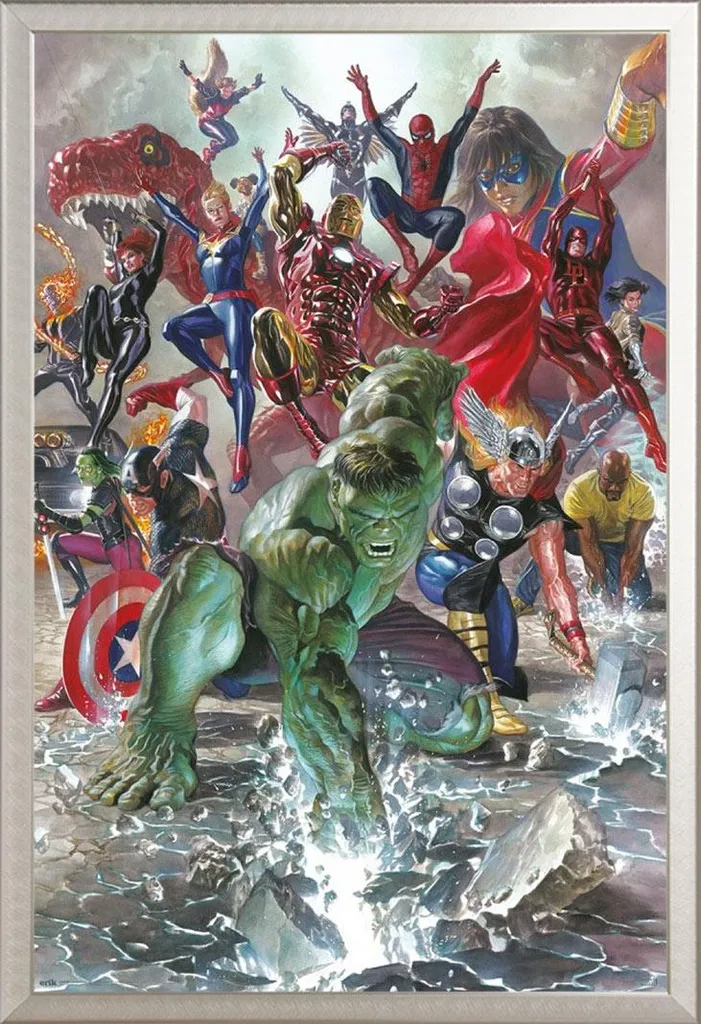 Poster Avengers Legacy Axel Ross avec cadre Shinsuke Maxi alu argenté