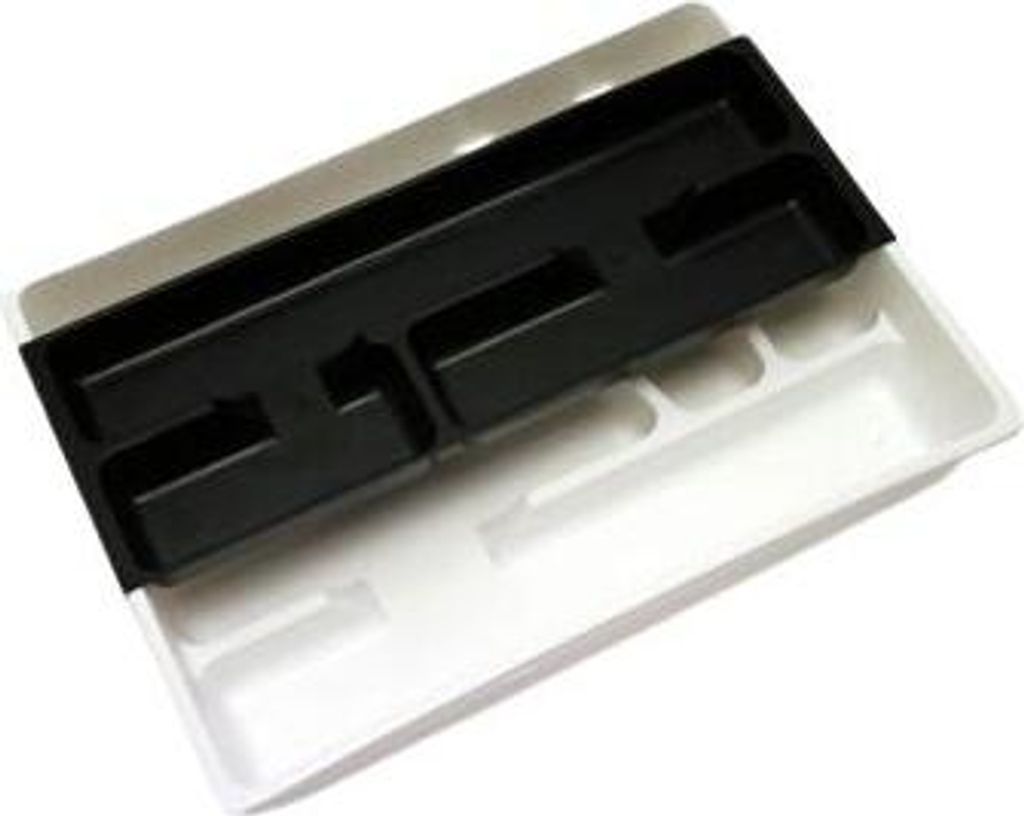 Schulz 125100 Besteckkasten doppelt weiß/schwarz 39 x 28 x 7 cm