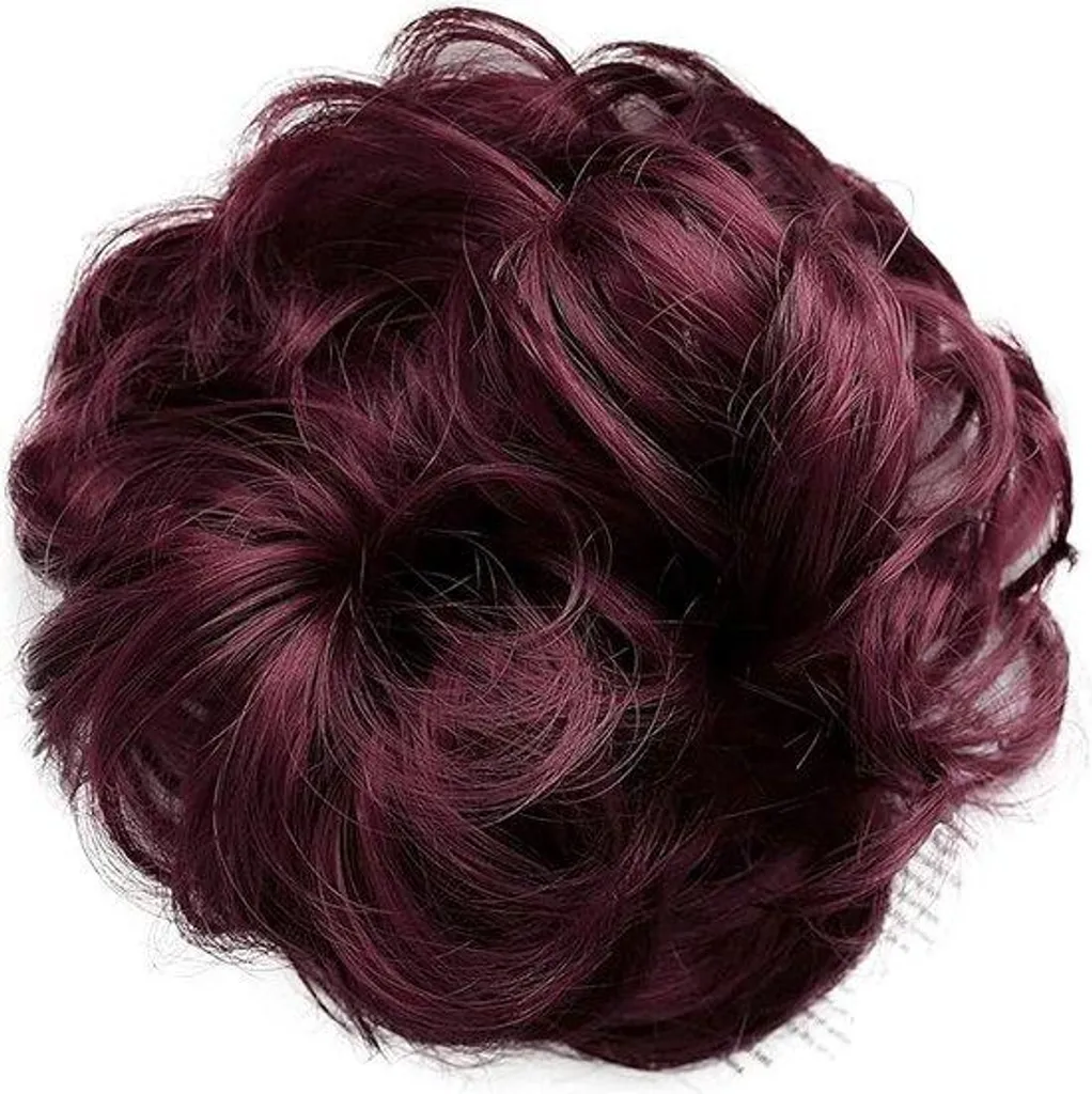 Postiche Chignon pour Cheveux Fins - Volume Brun Mélangé Bouclé G24A