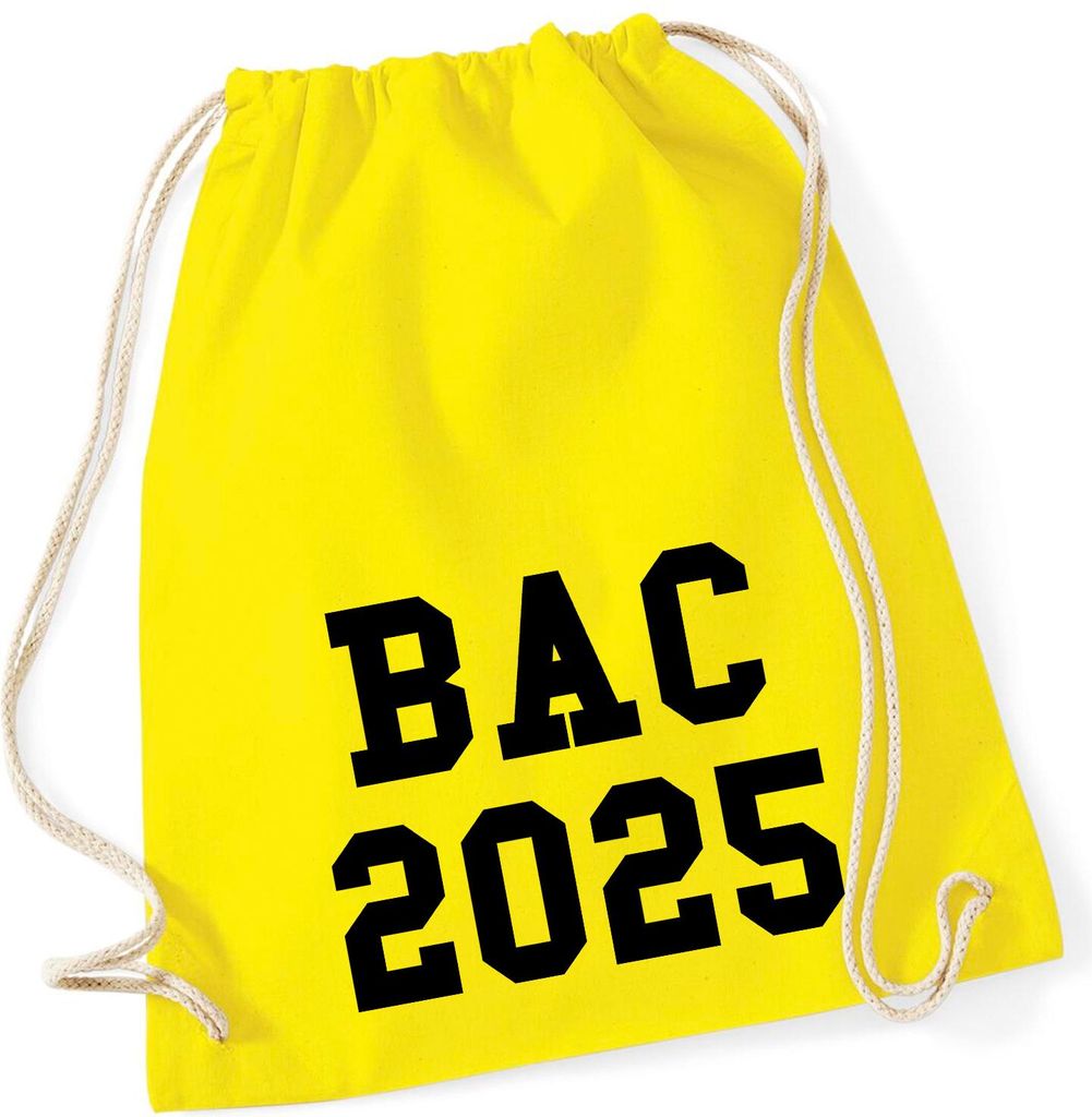 Huuraa Turnbeutel BAC 2025 Abschluss Frankreich 12 Liter Yellow Baumwolle Rucksack Geschenkidee