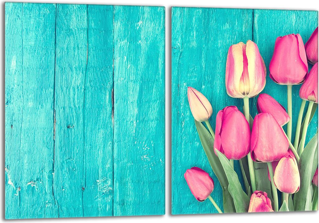 Glasschutzplatte für den Herd 2x40x52 Tulpen