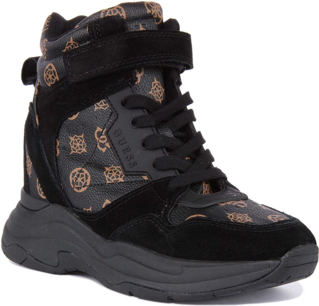 Guess Orlando Frauen Schnürung Synthetik Turnschuhe Schwarz Braun – undefined / Schwarz Braun