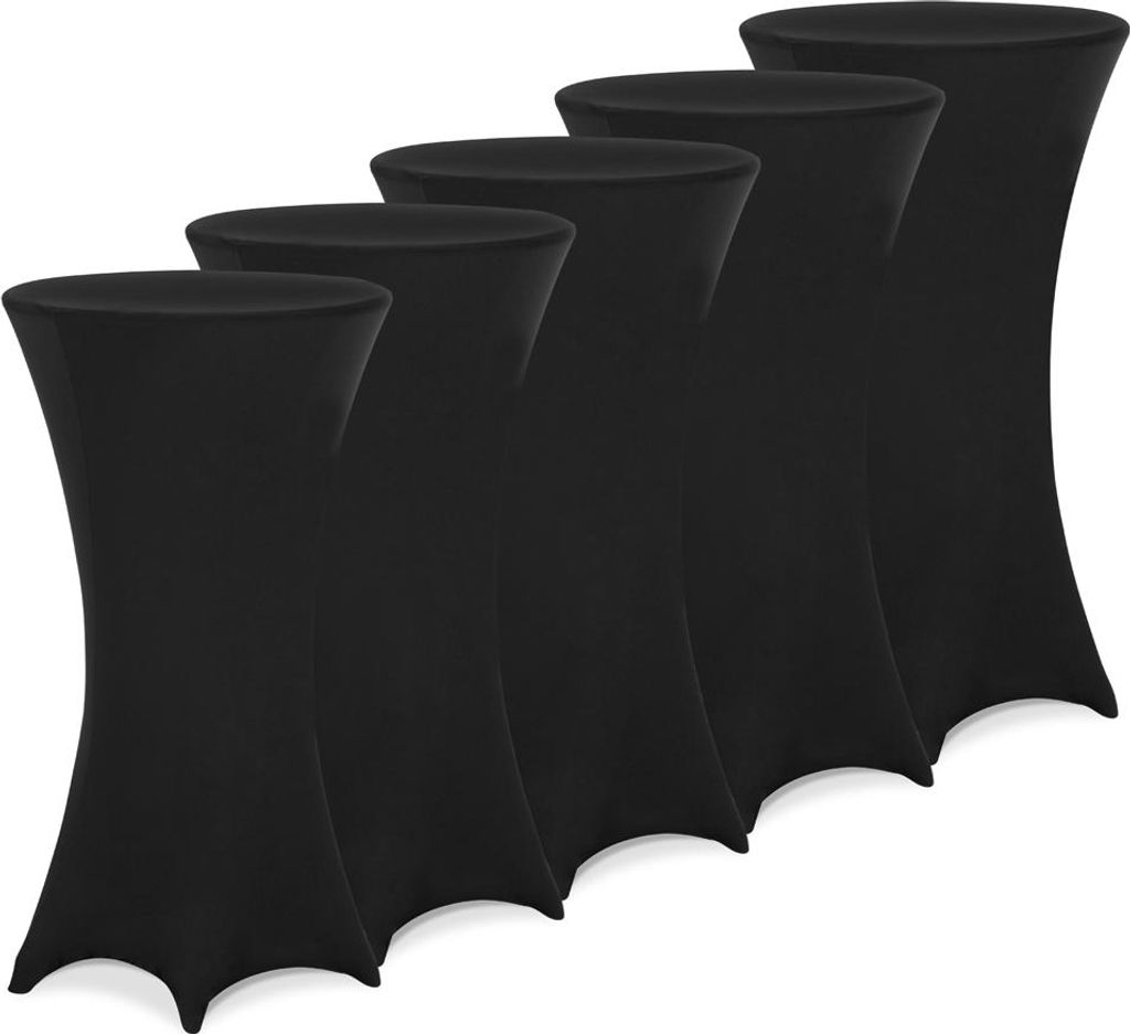 DEUBA® 5x Housses table de bar bistrot ronde noir Ø80-85 cm Image du produit 