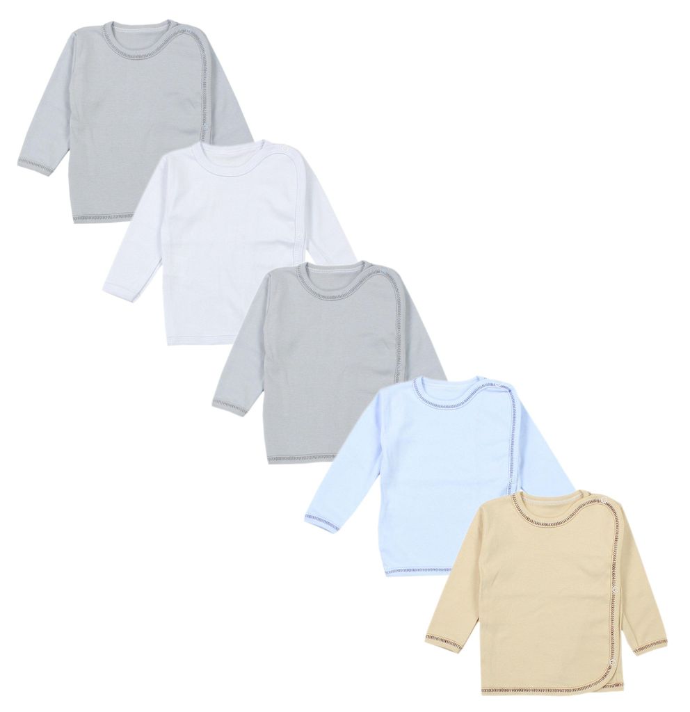 TupTam Uni Baby Wickelshirt Langarm 5er Pack, Farbe: Junge Produktbild 