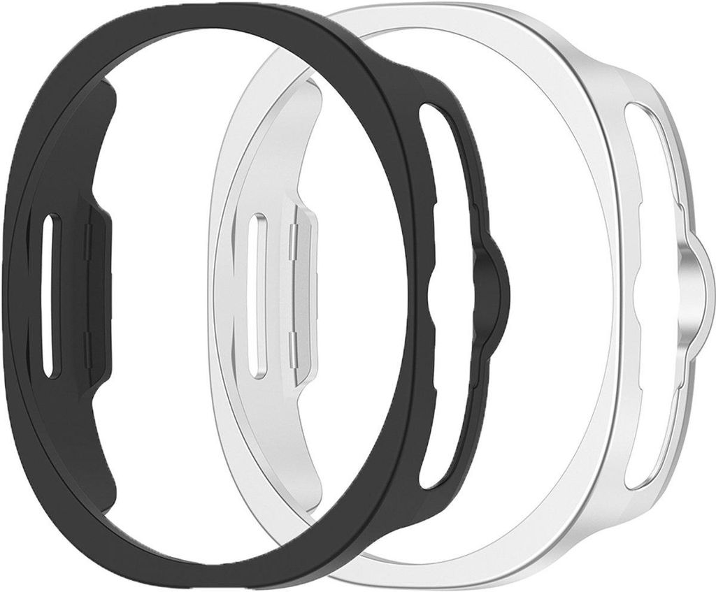 Stravo 2er-Pack Schutzhülle für Samsung Galaxy Watch 8 Classic (46 mm) – Halb-Case ohne Glas, stoßfest – Schwarz & Silber