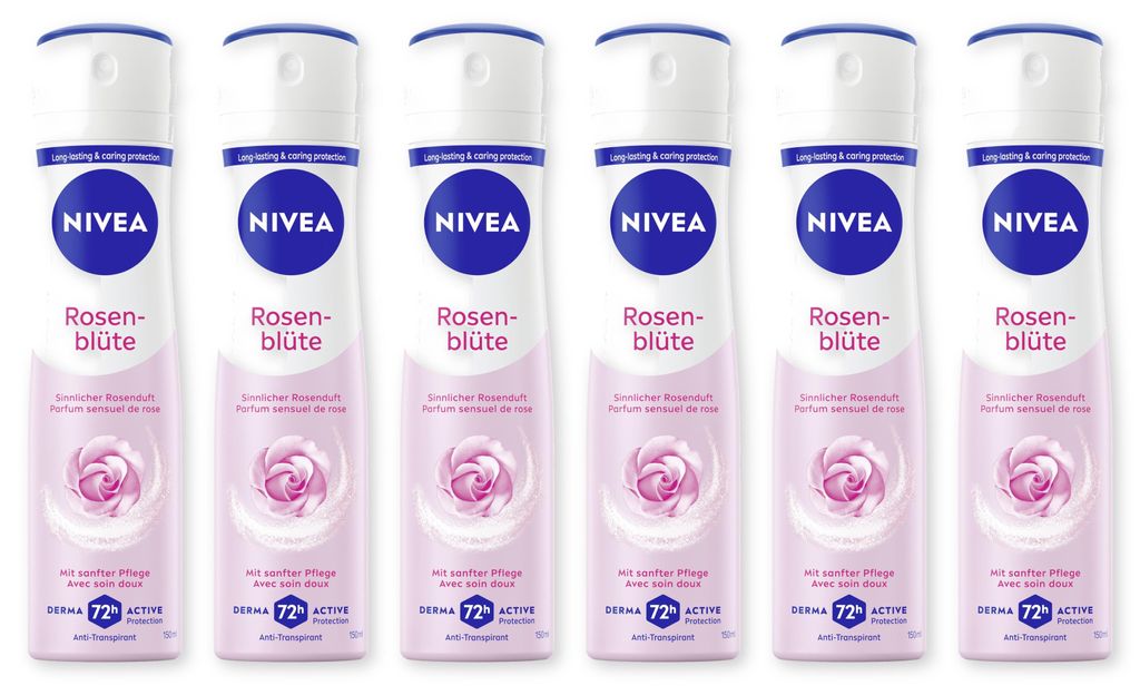 NIVEA Deodorant Rosenblüte Deo Spray 6 x 150ml
