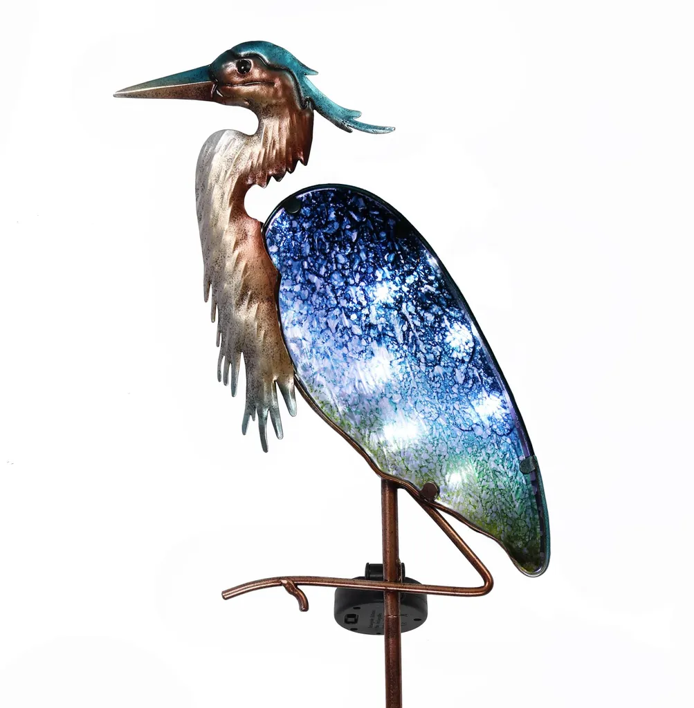 Décoration de Jardin Héron Solaire - Idée Cadeau Noël Extérieur Chic