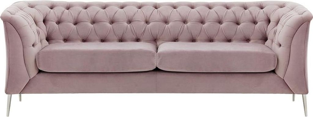 2,5-Sitzer Sofa Chesterfield Modern-Velluto 14-verchromtes Metall