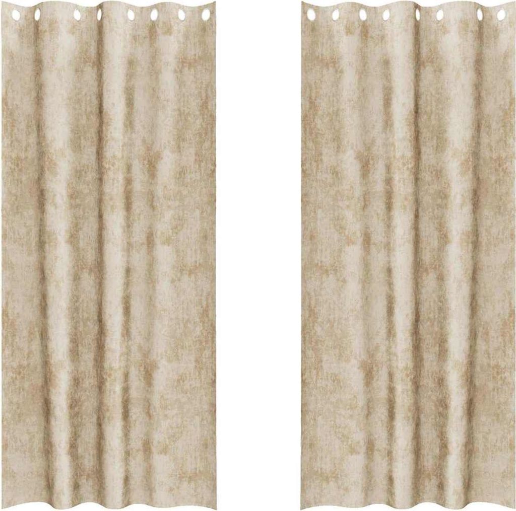 vidaXL Samtvorhänge mit Vorhängen 2 pcs Creme 245 x 140 cm Samt
