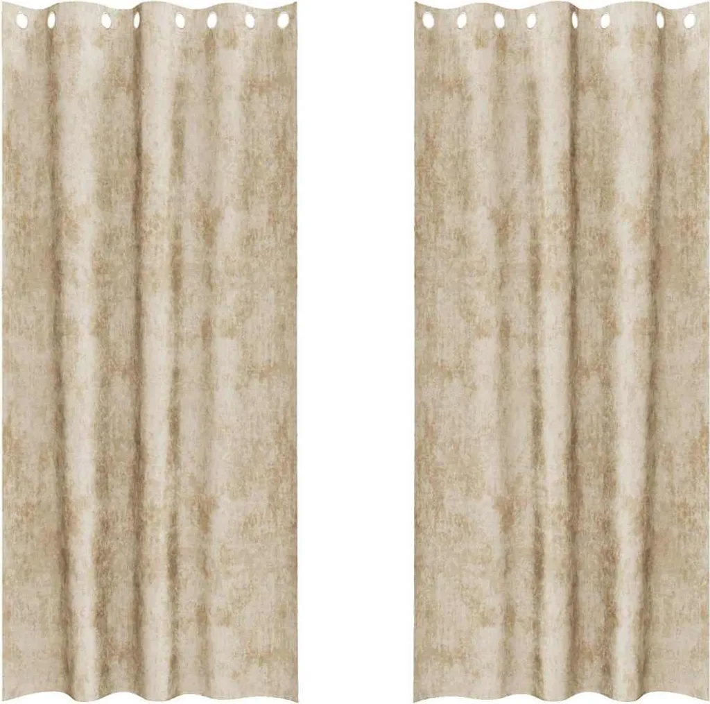 Set 2 Tende Oscuranti Velluto Crema 245x140 cm | vidaXL Design Moderno