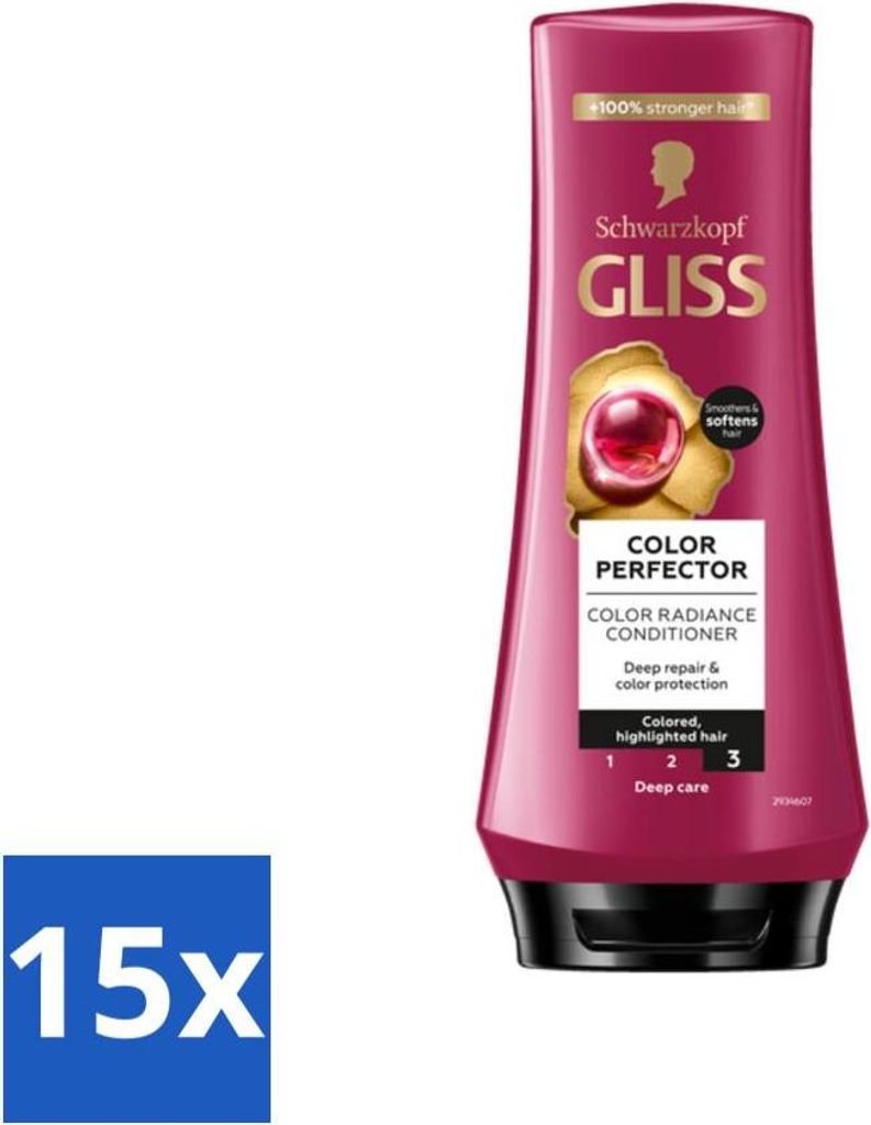 Gliss Hair Repair Conditioner für Farberhalt und Glanz - 200 ml - Vorteilspack - 15 Stücke