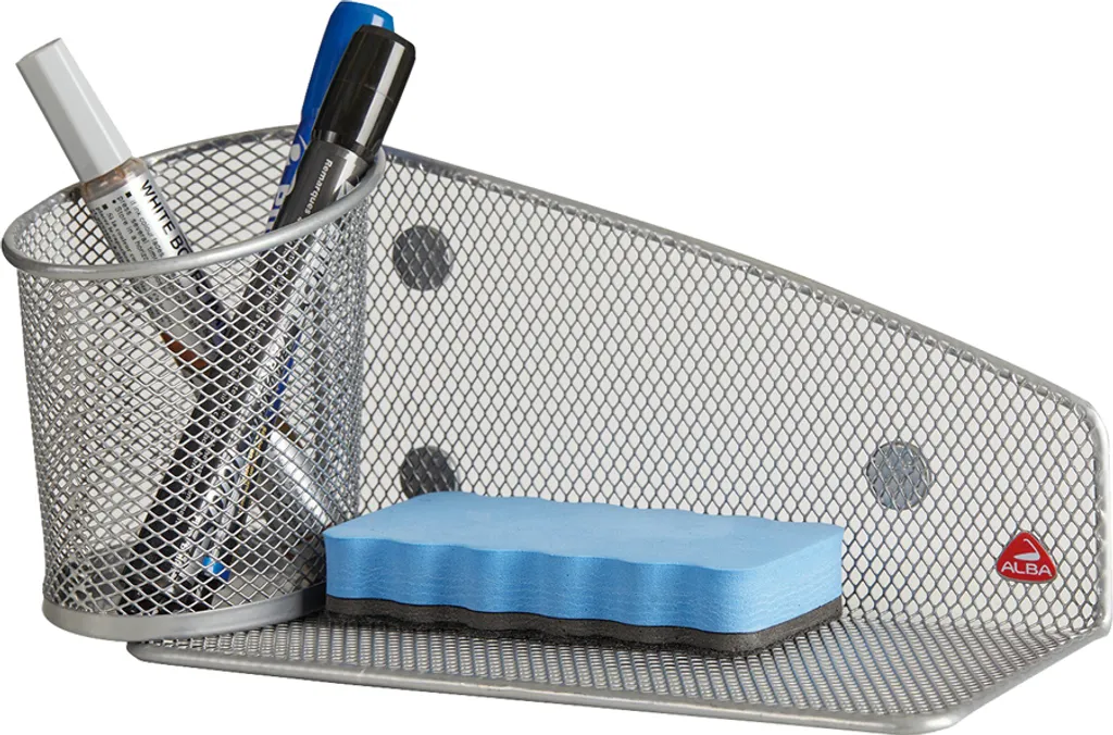 Porte-accessoires design ALBA MESHTAB M gris argenté pour bureau