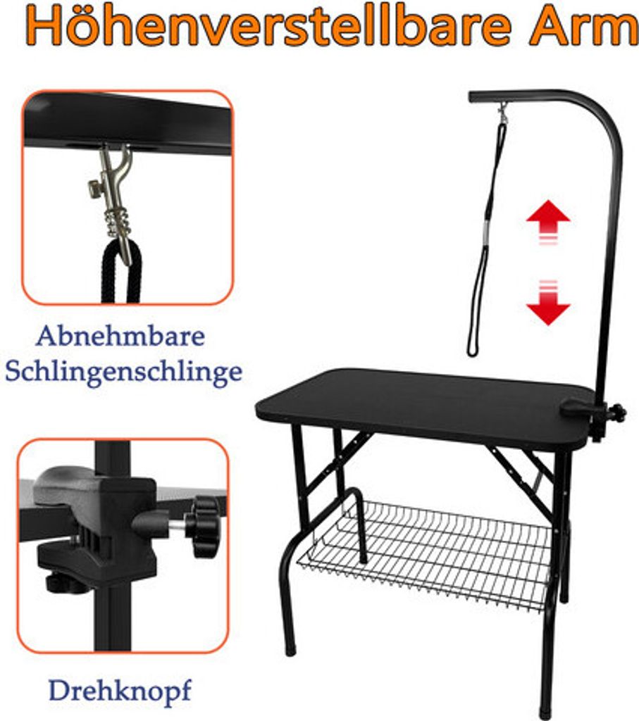 LARS360 Hundepflegetisch Trimmtisch – Höhenverstellbar, Rutschfest, Bis 100 Kg, Für Hunde & Katzen