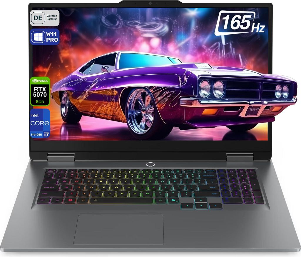 Lenovo LOQ Gaming AI Laptop, i7-14700HX, 17.3" FullHD, RTX5070, QWERTZ Tastatur, 32 GB RAM | 1 TB SSD