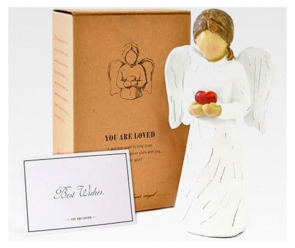 Engelsfigur mit Herz, Wertschätzungsgeschenke für Frauen, Deko für Weihnachten und Thanksgiving, Harz Engel Statue