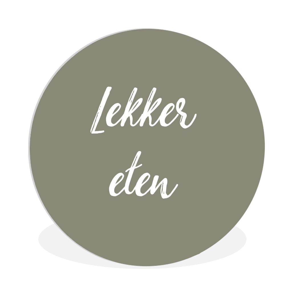MuchoWow Rundes Wandbild - Runde Bilder Sprichwörter - Gutes Essen - Zitate Ø 90 cm Kreis Wanddekoration Kunststoff - Wandkreis - Wandschmuck -...