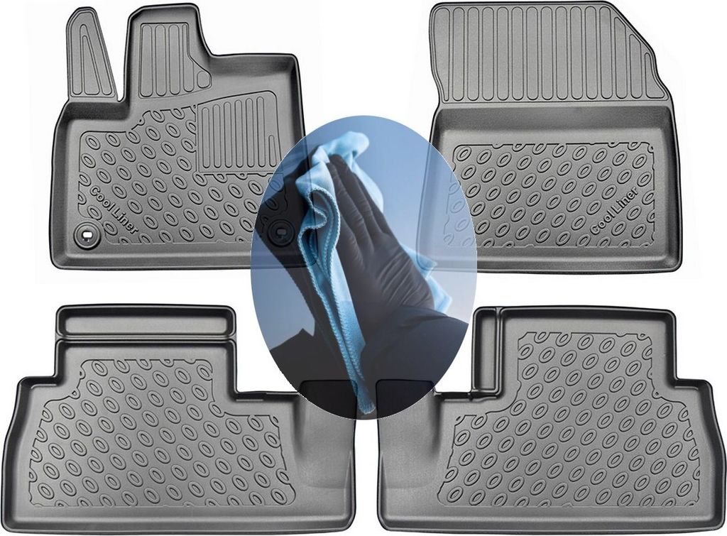 Z511173 TPE-Gummifußmatten kompatibel mit Peugeot Rifter L2 Langversion Hochdachkombi 2018- 5Sitze, sowohl für verschiebbare wie für nicht ve...