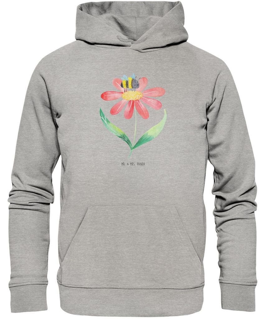 Mr. & Mrs. Panda Bedruckter Hoodie Hummel Blume Größe S - Heather Grey - Geschenk, Pullover, Wespe, Lustige Sprüche, Hummeln, Kapuzenpulli, Pull...
