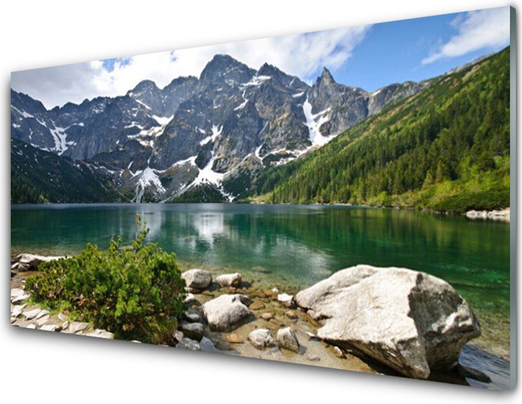 Acrylglasbilder 100x50 Wandbild Druck See Gebirge Landschaft