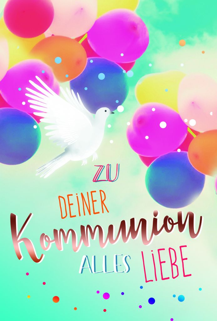 Kommunion - Glückwunschkarte im Format 11,5 x 17 cm mit Umschlag