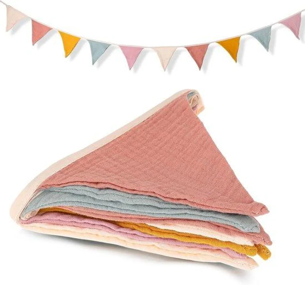 Bannière en coton naturel multicolore 286 cm, textile doux et léger