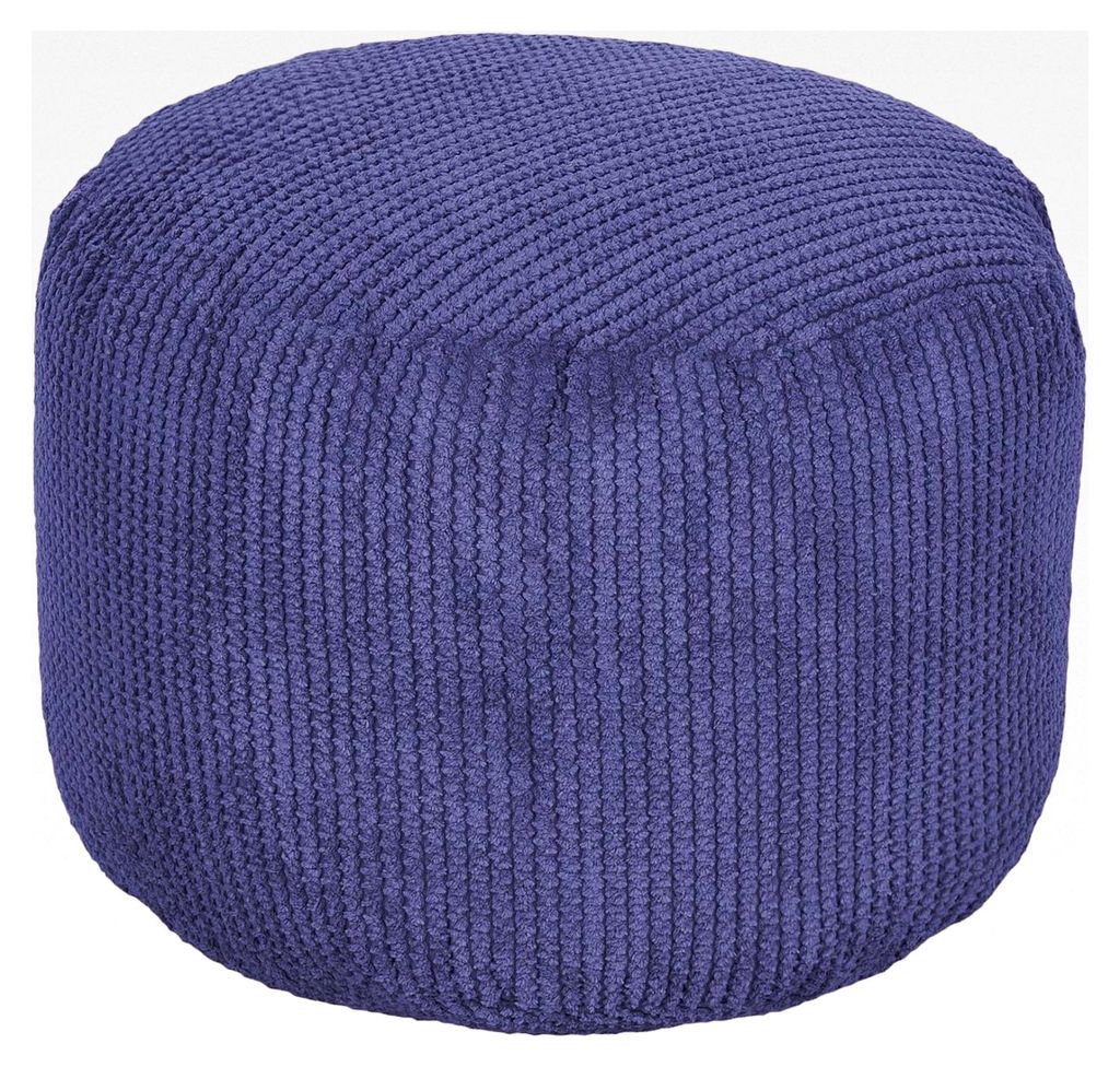 Sitzsack Fußhocker Round Bubble | Beinstütze für das Wohnzimmer | Ergonomisch gestalteter Sitzpuff | Bequem und langlebig (Lila)